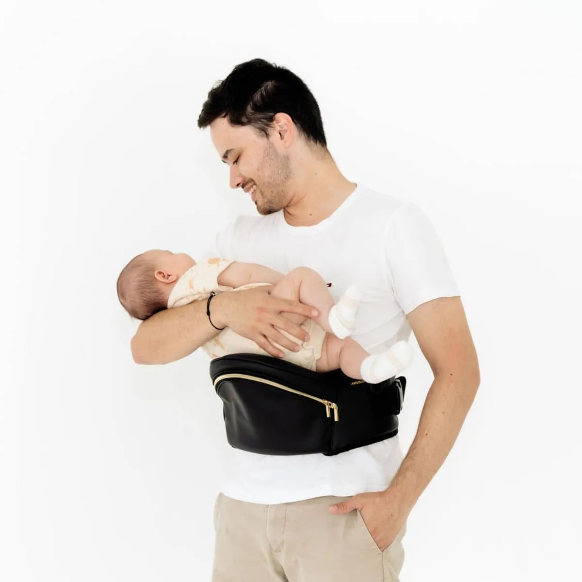 Hackerlily Hipsurfer - Hipseat Baby Carrier   Bum Bag - Black Vegan Leather
