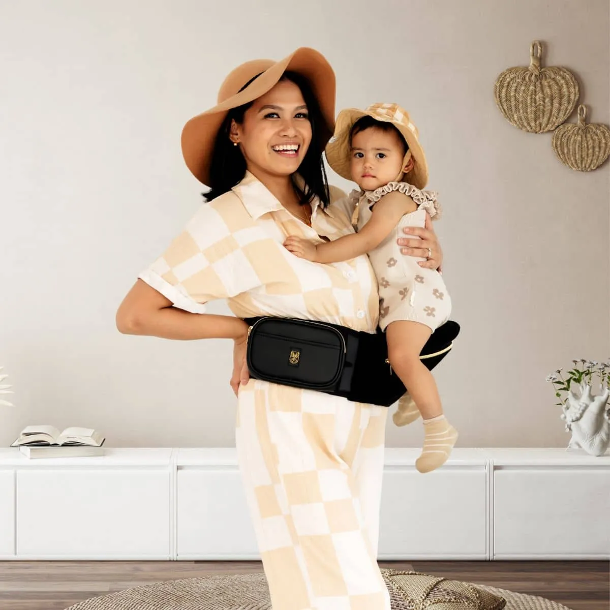 Hackerlily Hipsurfer - Hipseat Baby Carrier   Bum Bag - Black Vegan Leather