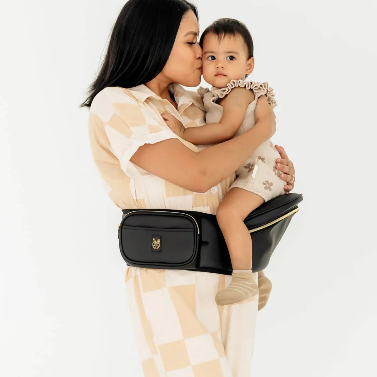 Hackerlily Hipsurfer - Hipseat Baby Carrier   Bum Bag - Black Vegan Leather