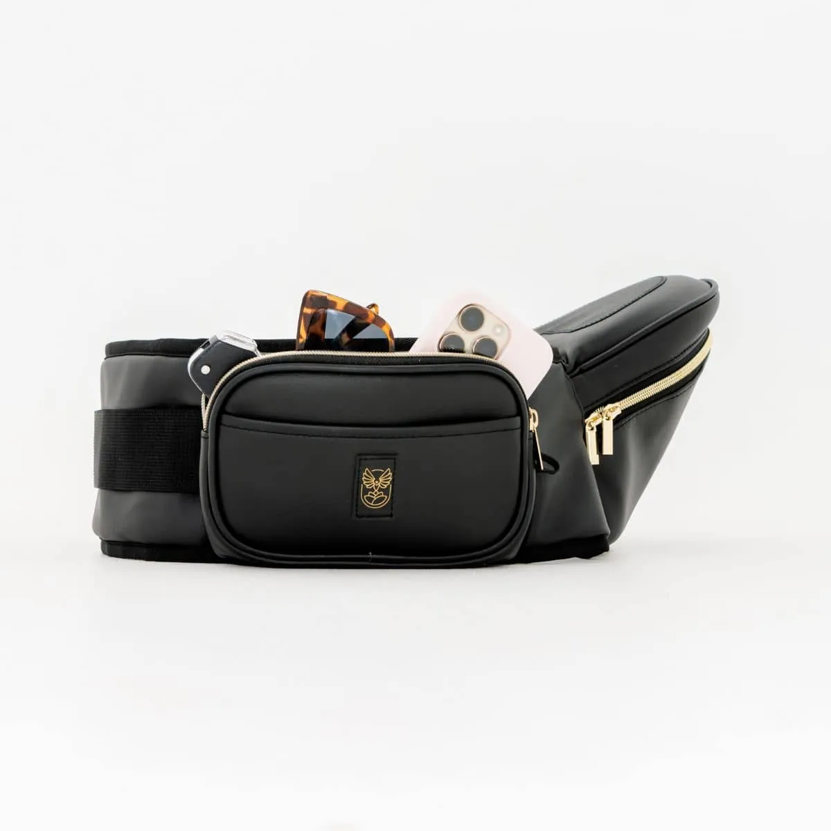 Hackerlily Hipsurfer - Hipseat Baby Carrier   Bum Bag - Black Vegan Leather