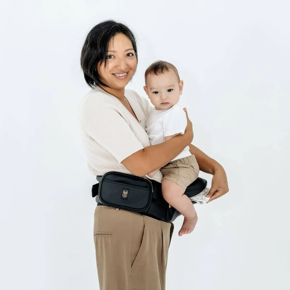 Hackerlily Hipsurfer - Hipseat Baby Carrier   Bum Bag - Black Vegan Leather