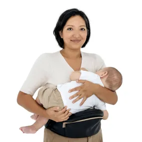 Hackerlily Hipsurfer - Hipseat Baby Carrier   Bum Bag - Black Vegan Leather