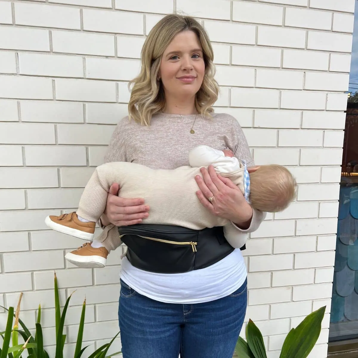 Hackerlily Hipsurfer - Hipseat Baby Carrier   Bum Bag - Black Vegan Leather