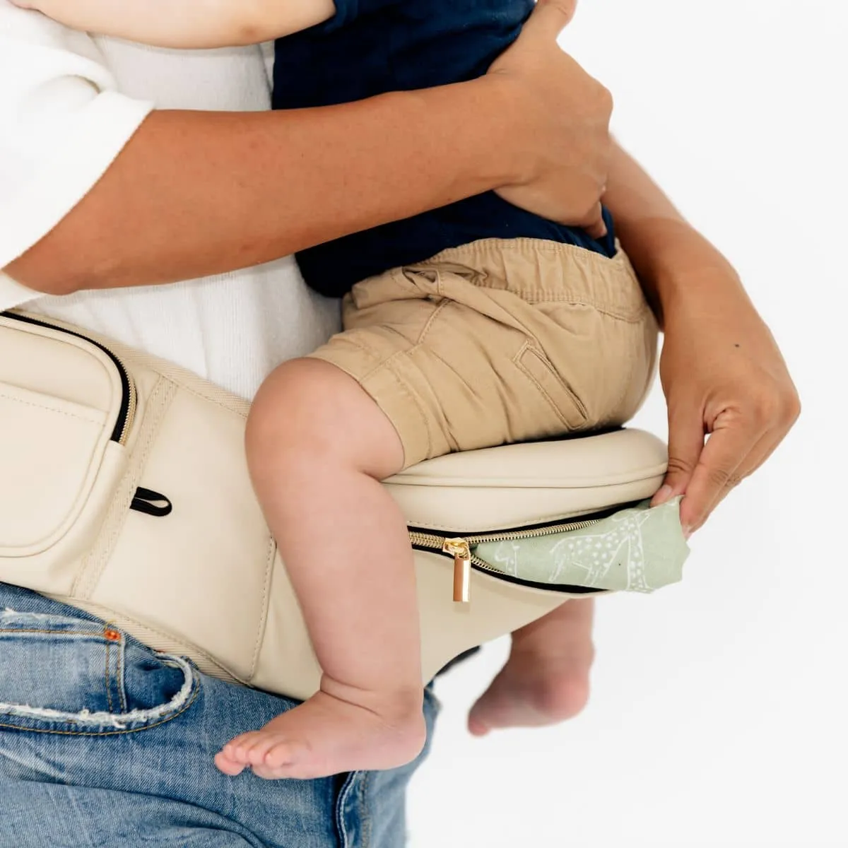 Hackerlily Hipsurfer - Hipseat Baby Carrier   Bum Bag - Sand Vegan Leather
