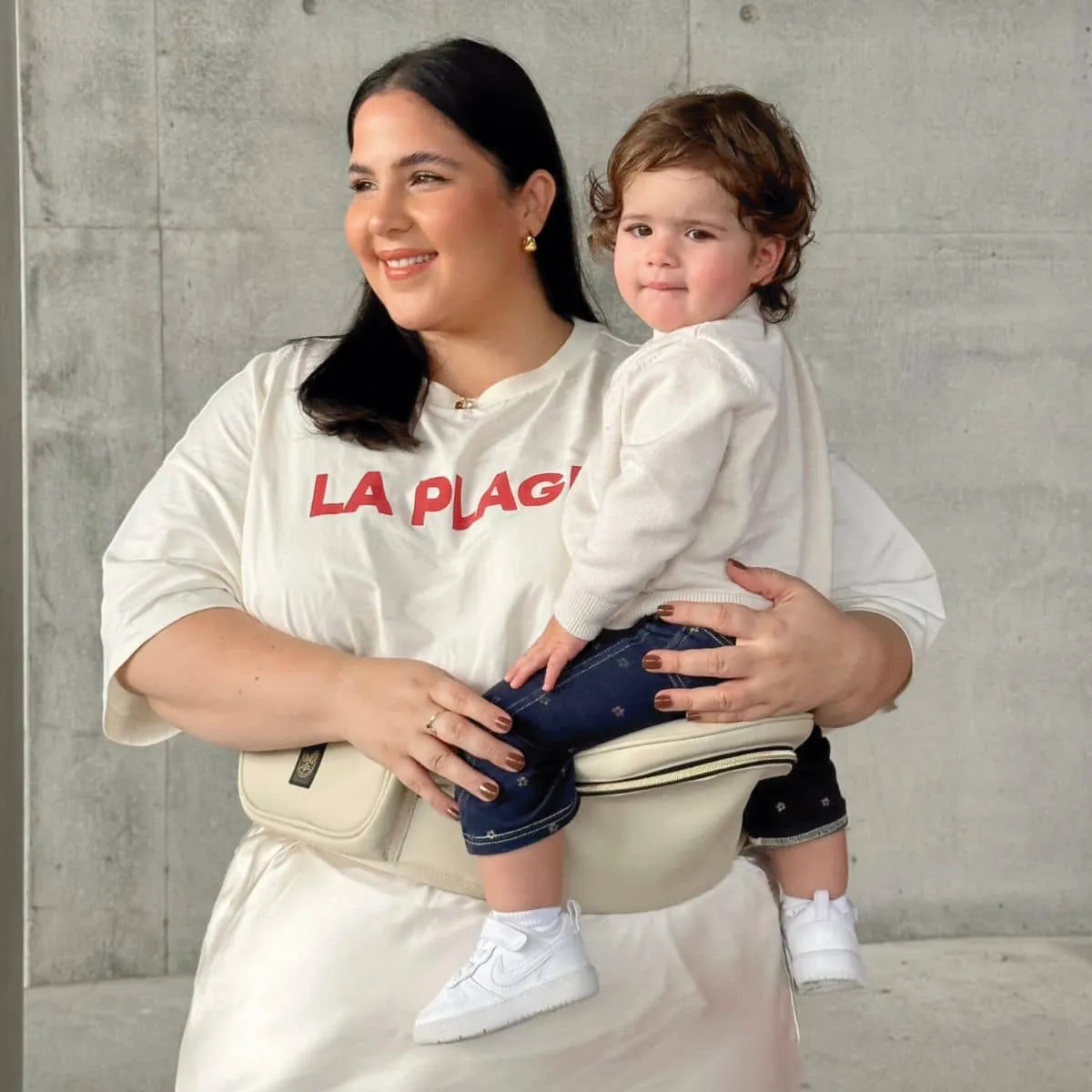 Hackerlily Hipsurfer - Hipseat Baby Carrier   Bum Bag - Sand Vegan Leather