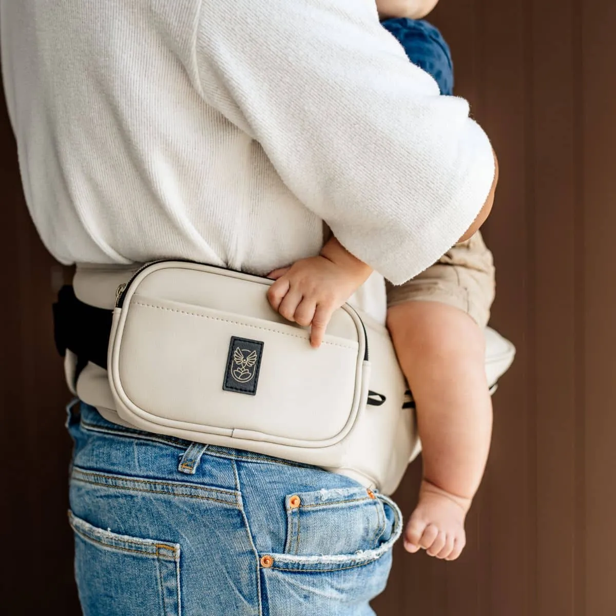 Hackerlily Hipsurfer - Hipseat Baby Carrier   Bum Bag - Sand Vegan Leather