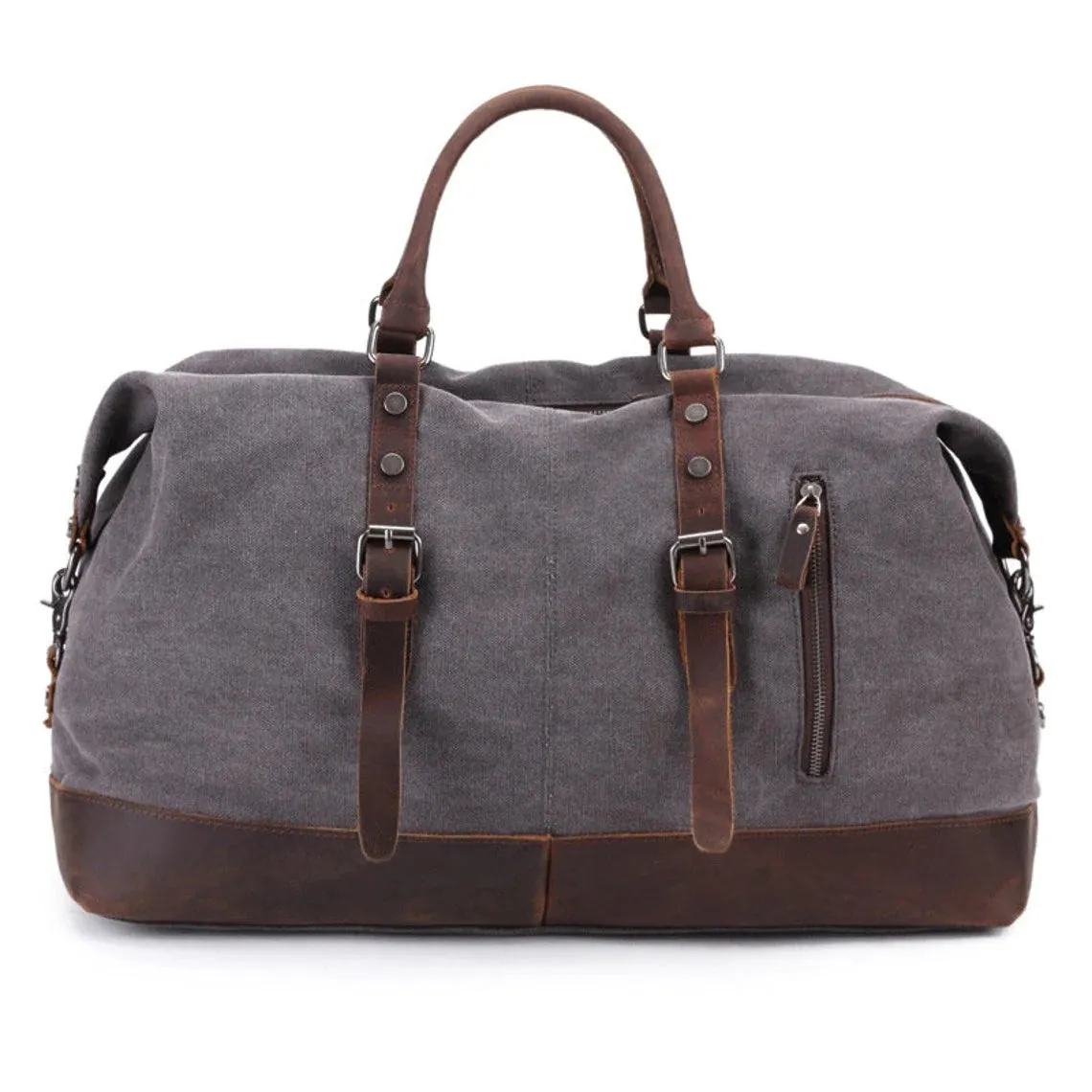 Handmade Canvas Leather Travel Bag Duffle Bag Holdall Luggage Weekender Bag 12031