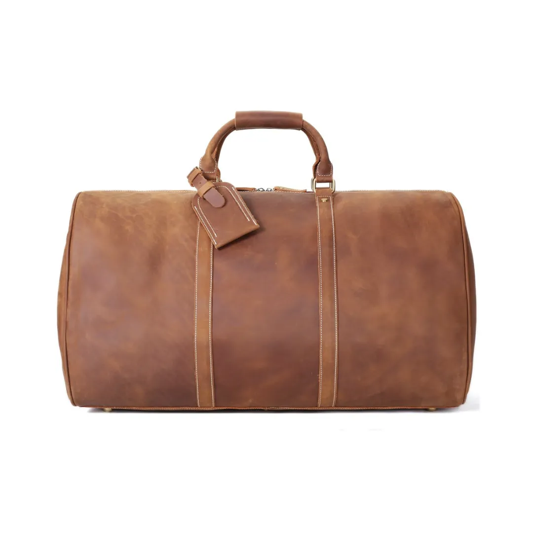 Handmade Vintage Full Grain Leather Travel Bag, Extra Large Duffle Bag - VB