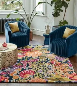 Harlequin Sanguina Rug Aubergine/Palm Apricot/Indigo