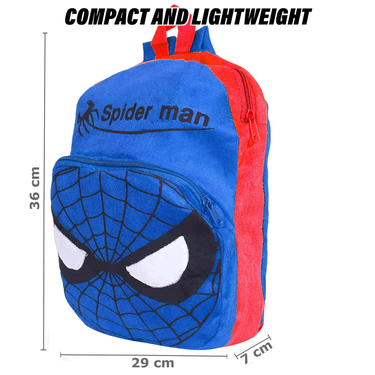 Heart Home Marvel Spider-man School Bag | Velvet Kids School Bags | Student Bookbag | School Bag for Girls & Boys | School Backpack for Kids | Single Compartments | Blue
