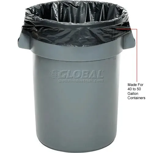 Heavy Duty Black Trash Bags - 40 to 45 Gal, 1.0 Mil, 100 Bags/Case
