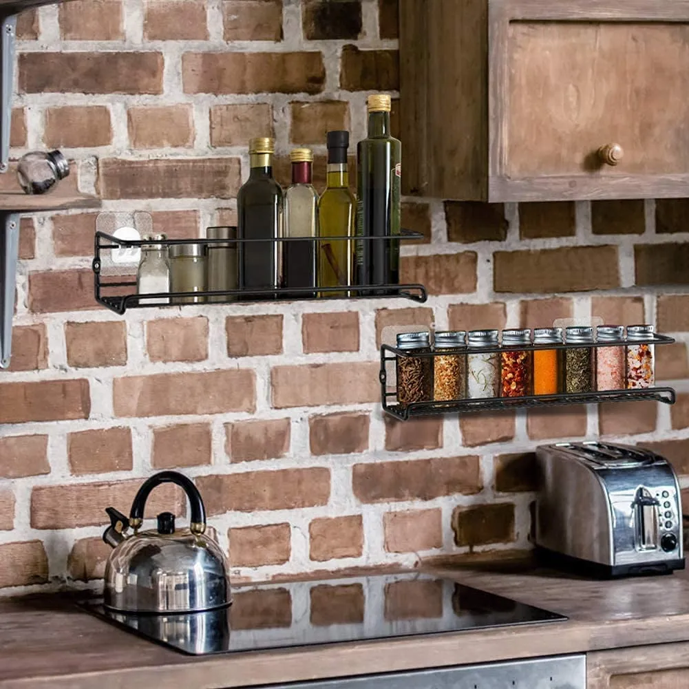 HOMGEN Popular 4Pcs Metal Spice Rack Organizer