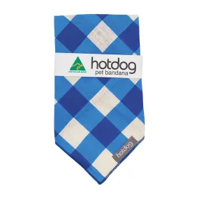 Hot Dog - Bandana - Linen - Cobalt Check