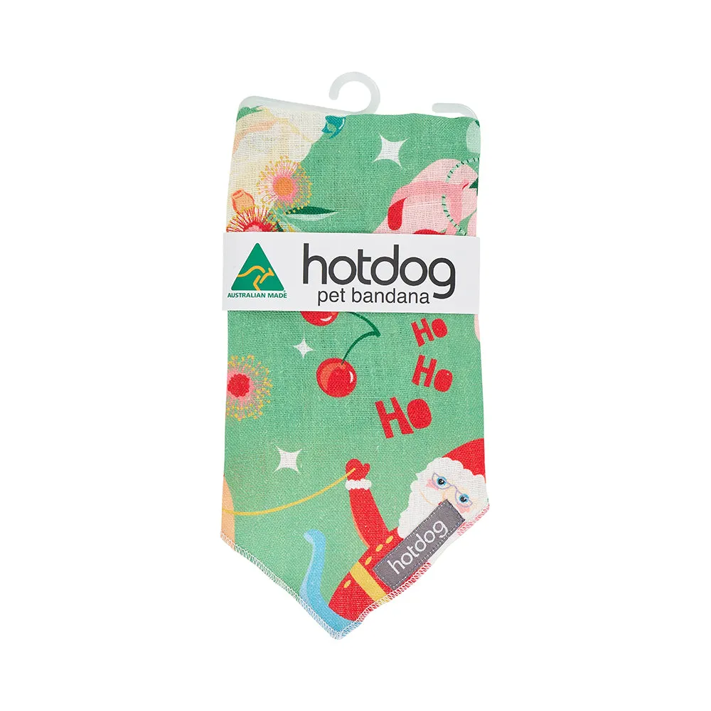 Hot Dog - Bandana - Linen - Holiday Green