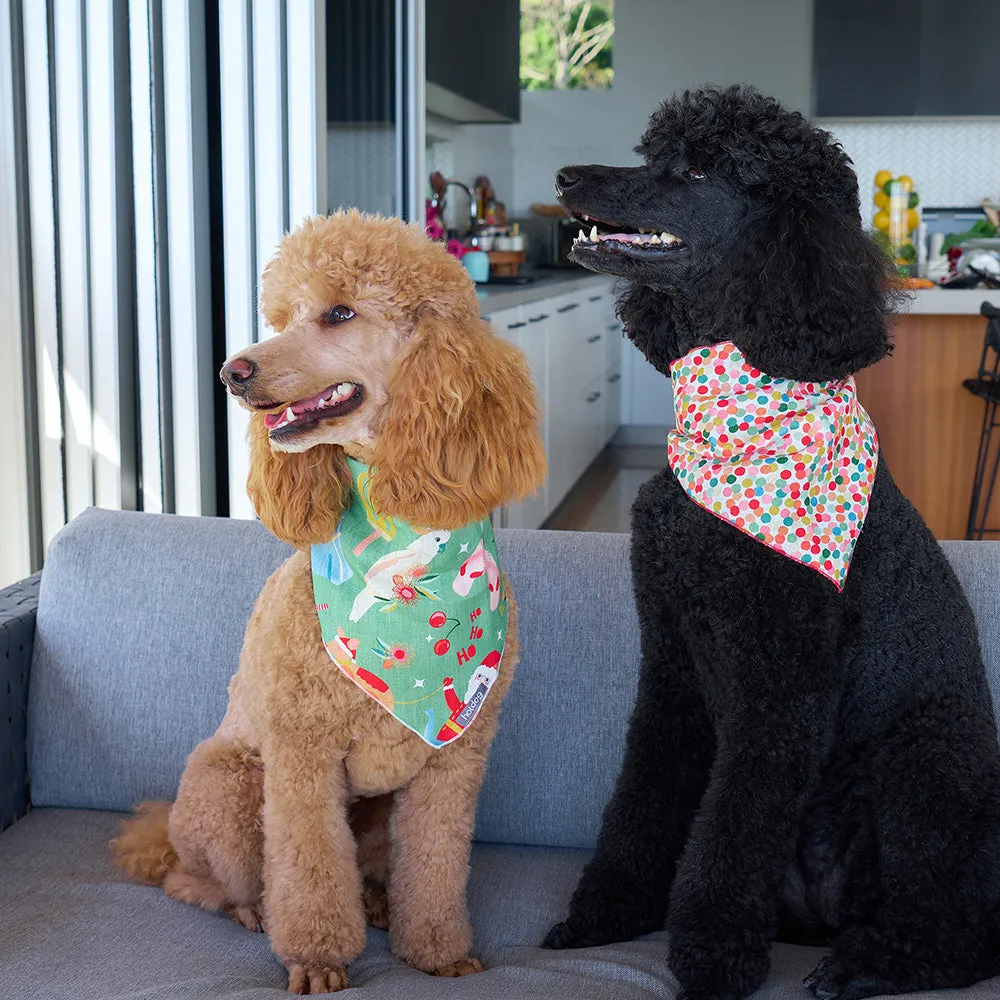 Hot Dog - Bandana - Linen - Holiday Green