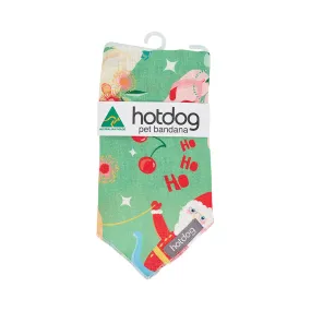 Hot Dog - Bandana - Linen - Holiday Green
