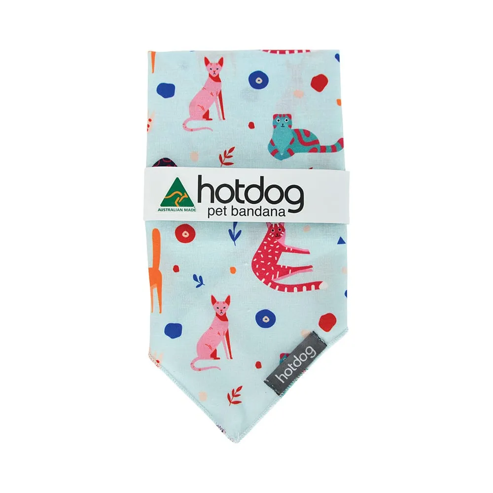 Hot Dog - Bandana - Retro Cat Blue