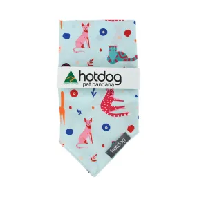 Hot Dog - Bandana - Retro Cat Blue