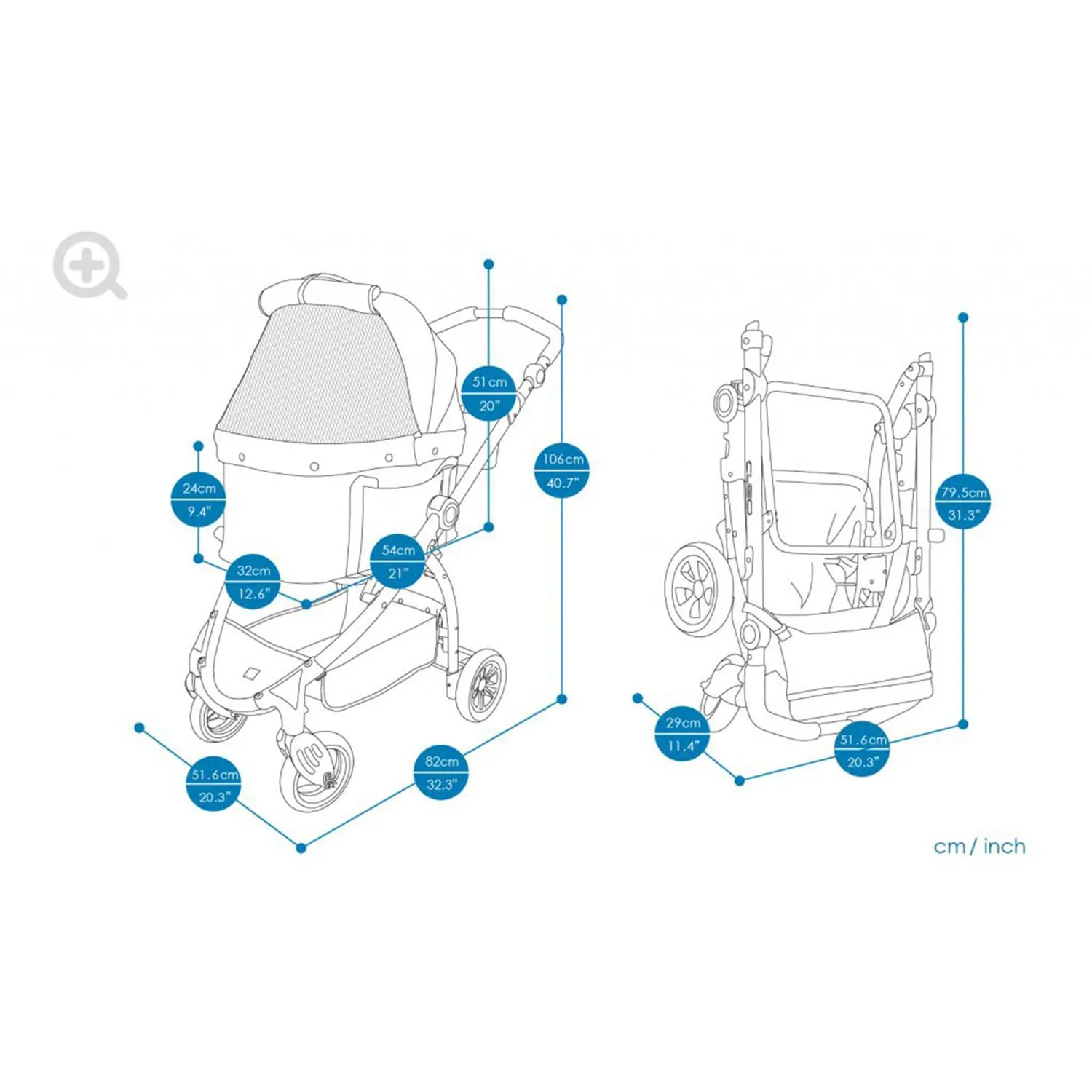 Ibiyaya Cleo Travel Stroller (Blue Jeans)