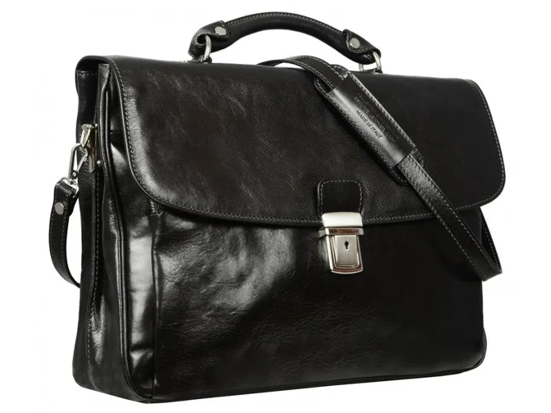 In Cold Blood - Full Grain Leather Briefcase Laptop Bag