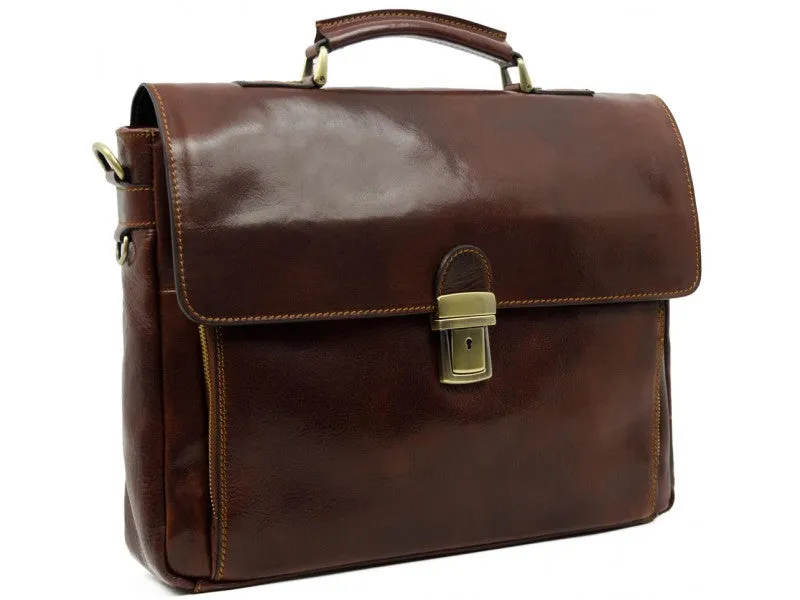 In Cold Blood - Full Grain Leather Briefcase Laptop Bag