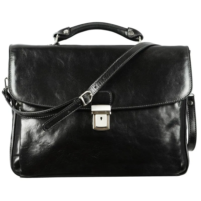 In Cold Blood - Full Grain Leather Briefcase Laptop Bag