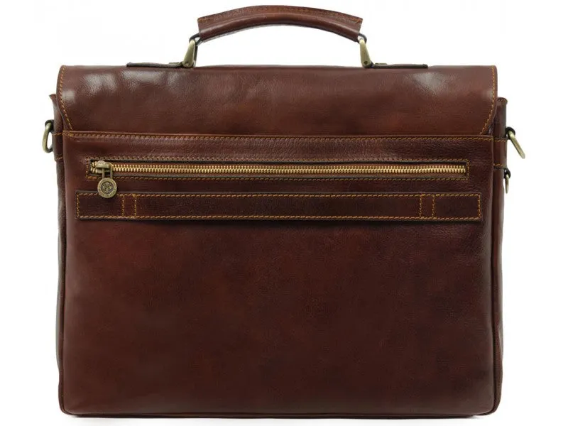 In Cold Blood - Full Grain Leather Briefcase Laptop Bag