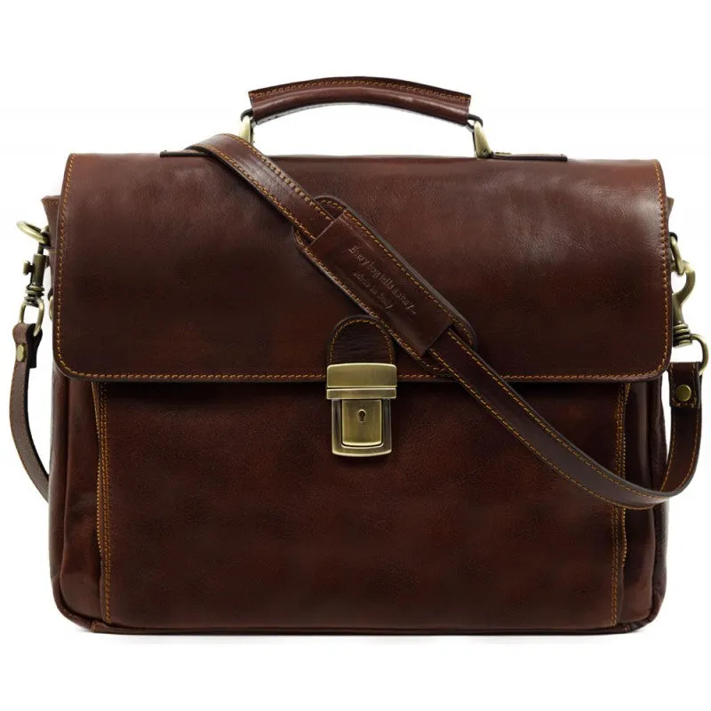 In Cold Blood - Full Grain Leather Briefcase Laptop Bag