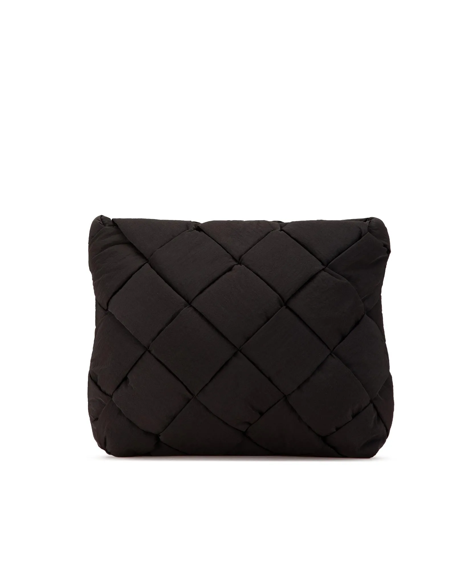Intrecciato Cassette Woven Padding Document Clutch with Top Clasp Closure