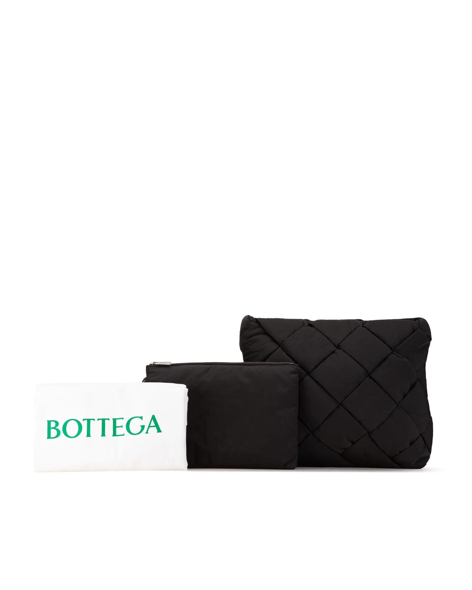 Intrecciato Cassette Woven Padding Document Clutch with Top Clasp Closure