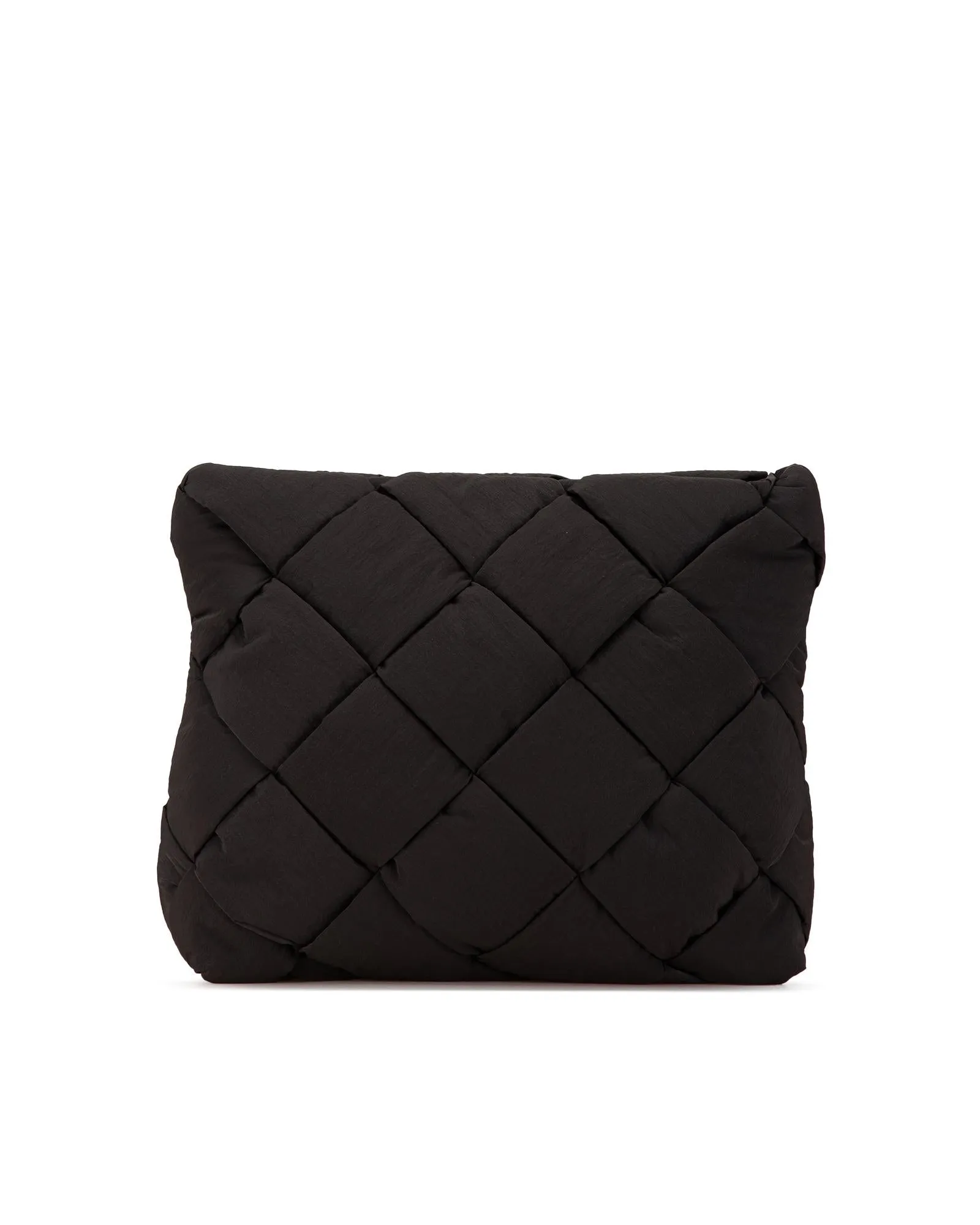 Intrecciato Cassette Woven Padding Document Clutch with Top Clasp Closure