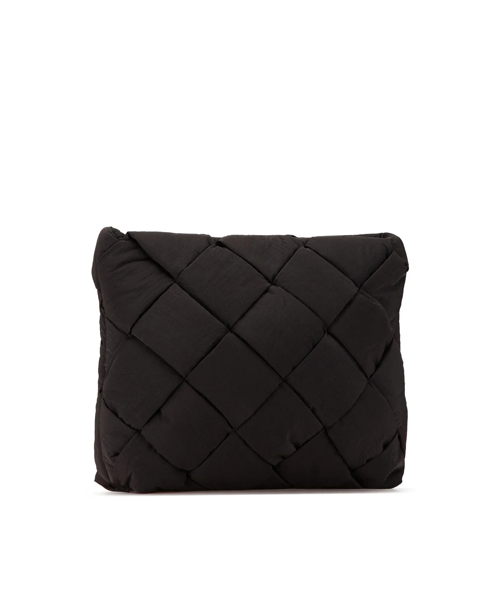 Intrecciato Cassette Woven Padding Document Clutch with Top Clasp Closure