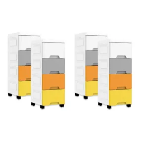 Kuber Industries (Set of 4) 4-Layer Multi Storage Drawer Organizer - Cabinet & Chest Of Drawers For Storage - Thin Plastic Rack -Multicolor