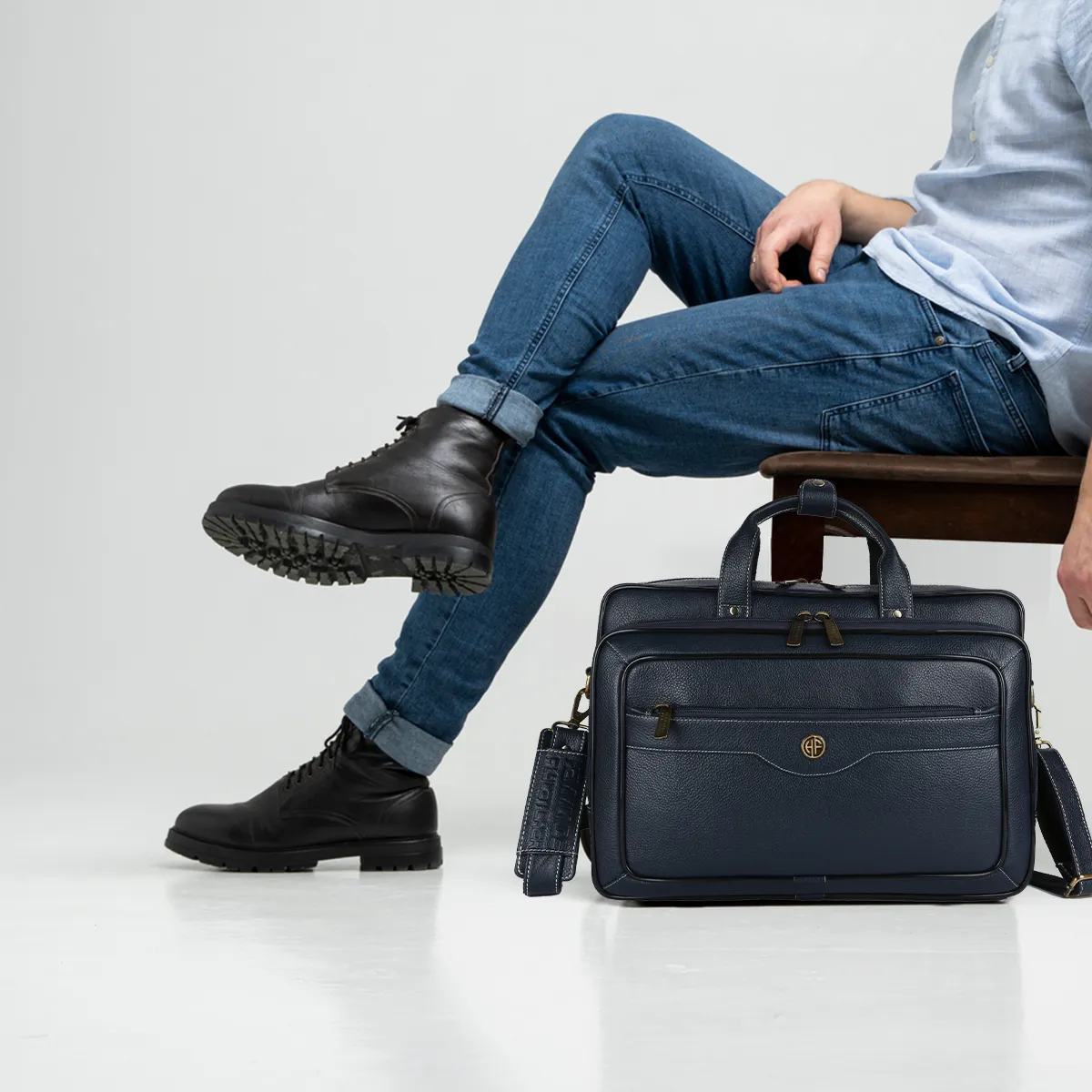 Laptop Bag for Men - Genuine Leather - Fits Upto 16 Inch Laptop