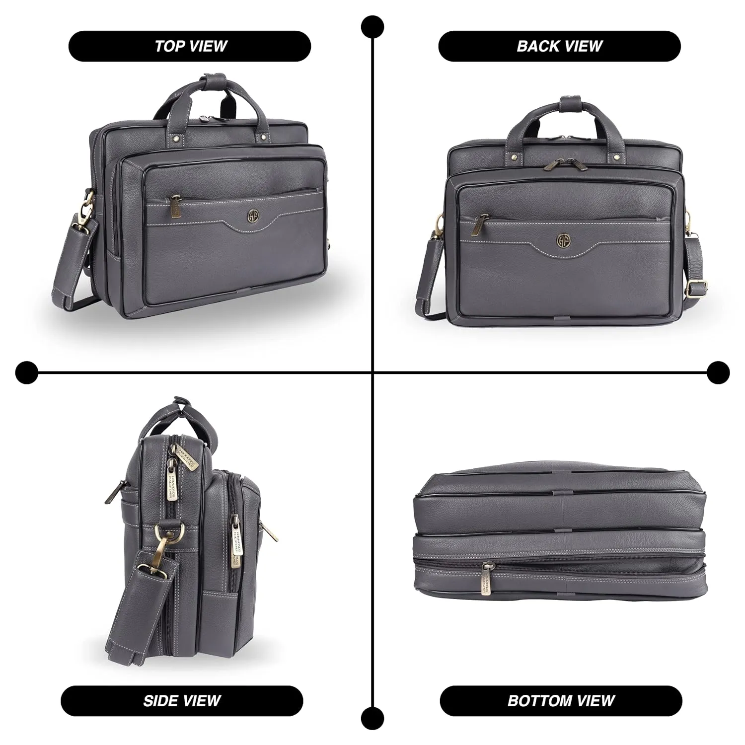 Laptop Bag for Men - Genuine Leather - Fits Upto 16 Inch Laptop