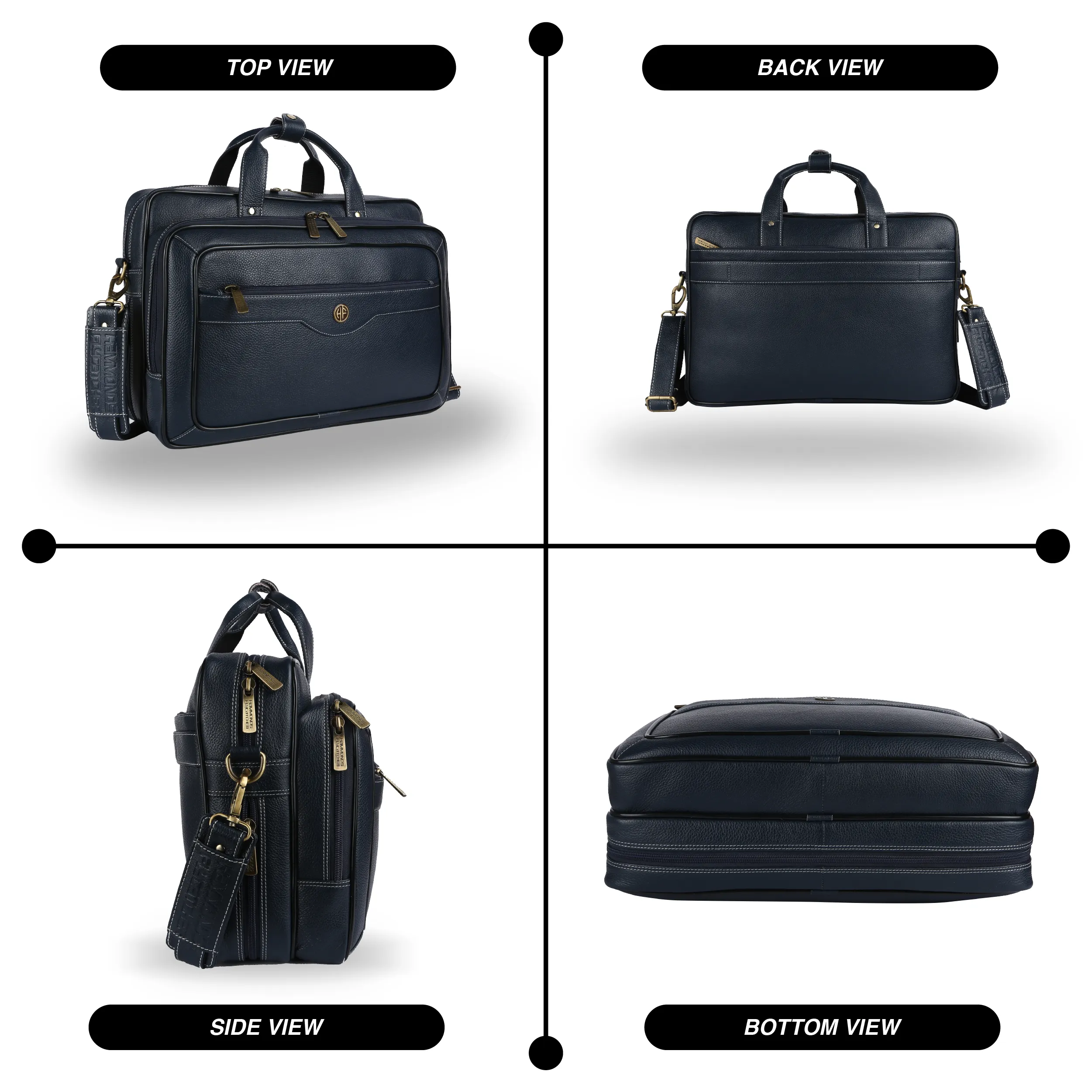 Laptop Bag for Men - Genuine Leather - Fits Upto 16 Inch Laptop