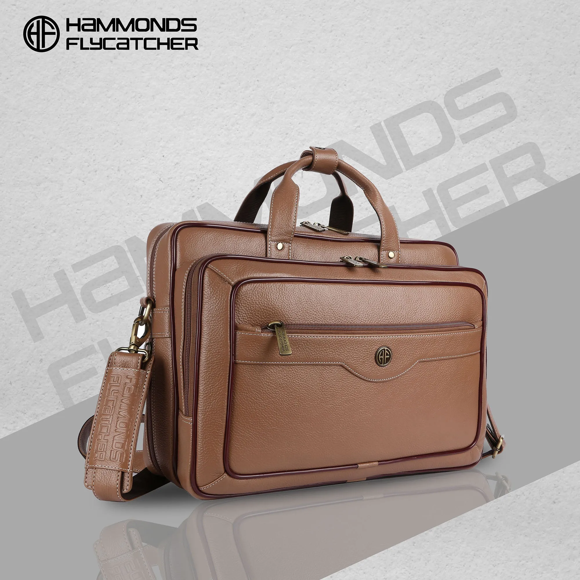 Laptop Bag for Men - Genuine Leather - Fits Upto 16 Inch Laptop