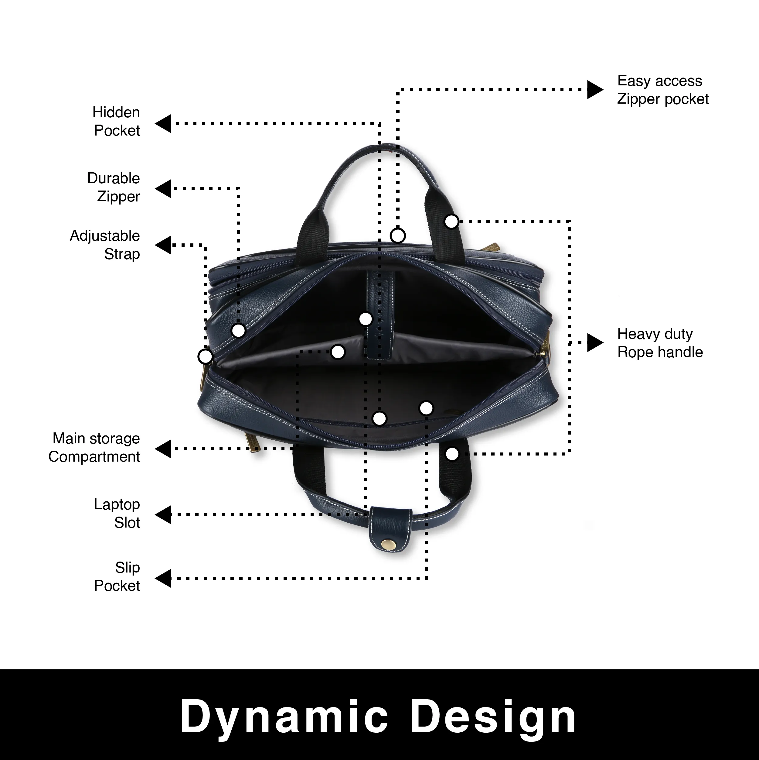 Laptop Bag for Men - Genuine Leather - Fits Upto 16 Inch Laptop