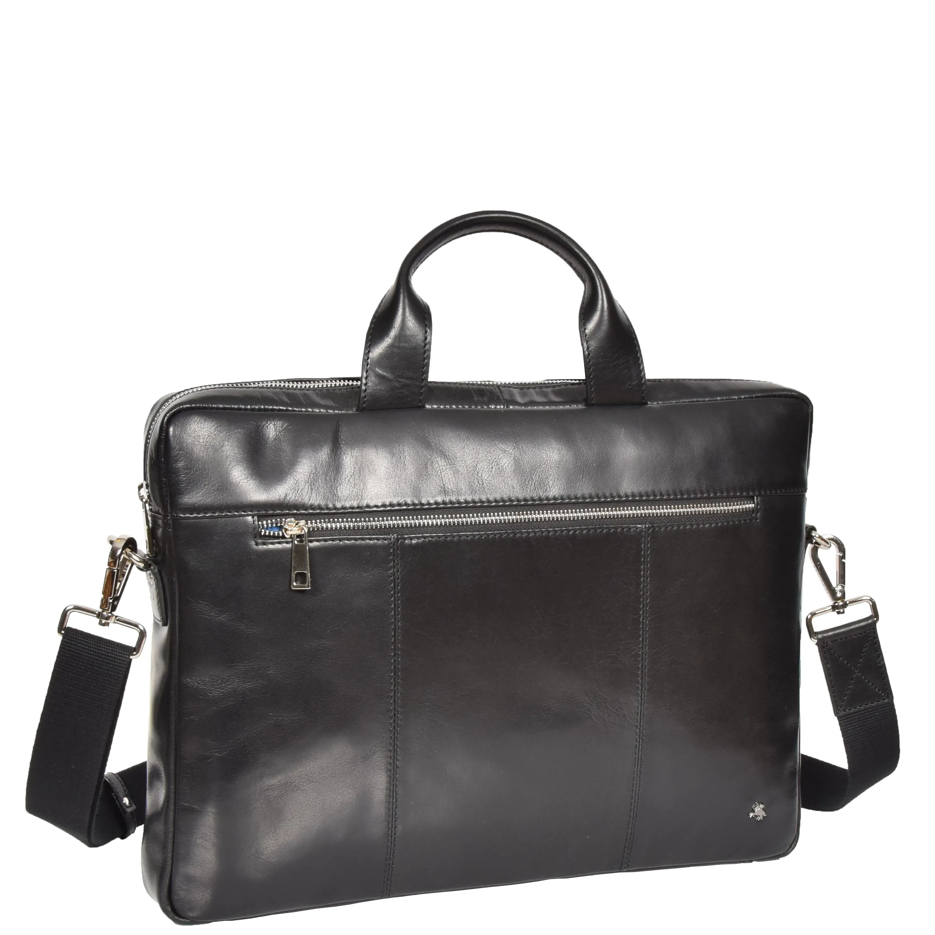 Laptop Briefcase Real Leather Business Bag Messenger Satchel Black Nice