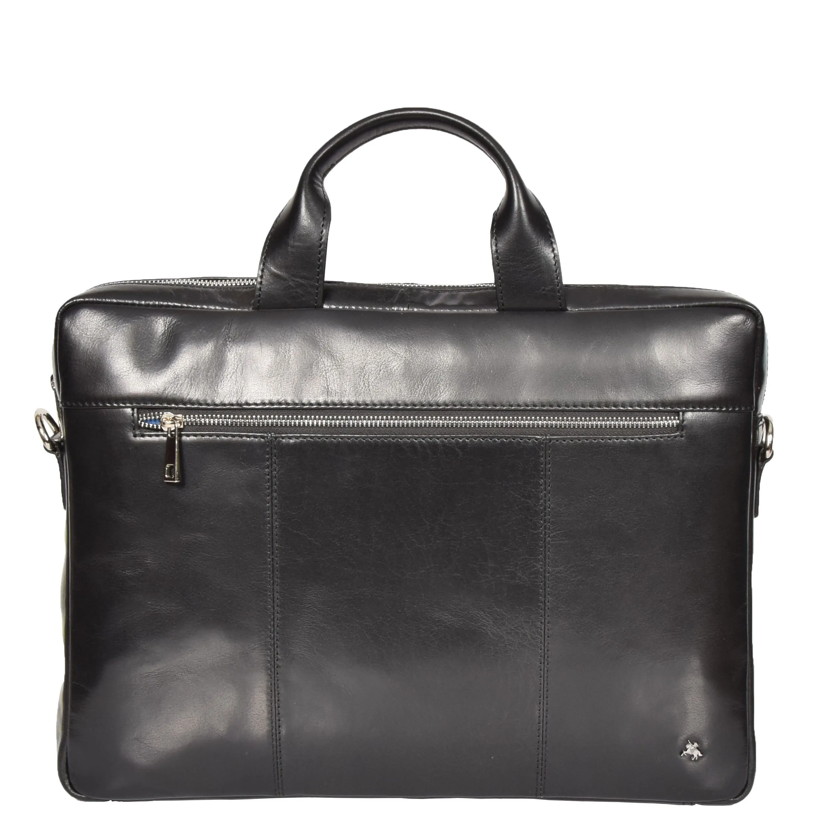 Laptop Briefcase Real Leather Business Bag Messenger Satchel Black Nice