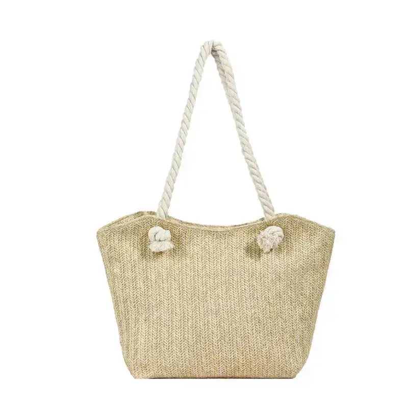 Large Capacity Straw Beach Shoulder Bag Shopping Bag