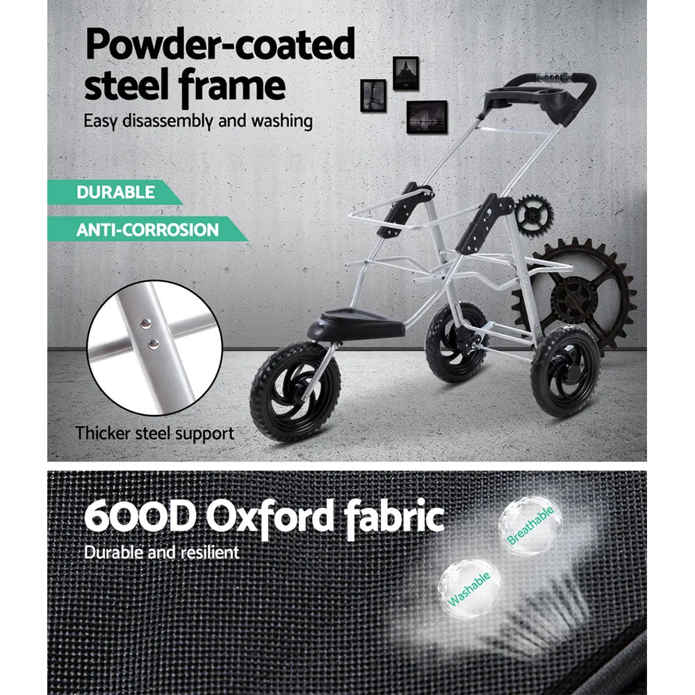 Large Foldable Pet Stroller with 12" EVA Wheels - i.Pet