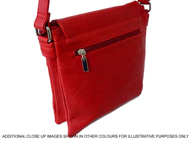 LARGE PINK MULTI POCKET CROSS BODY MESSENGER BAG
