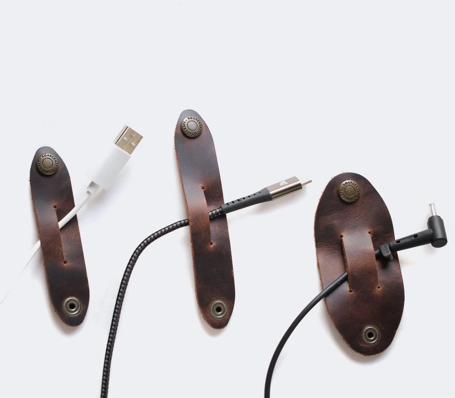 Leather Cable Organizer - Set of 3