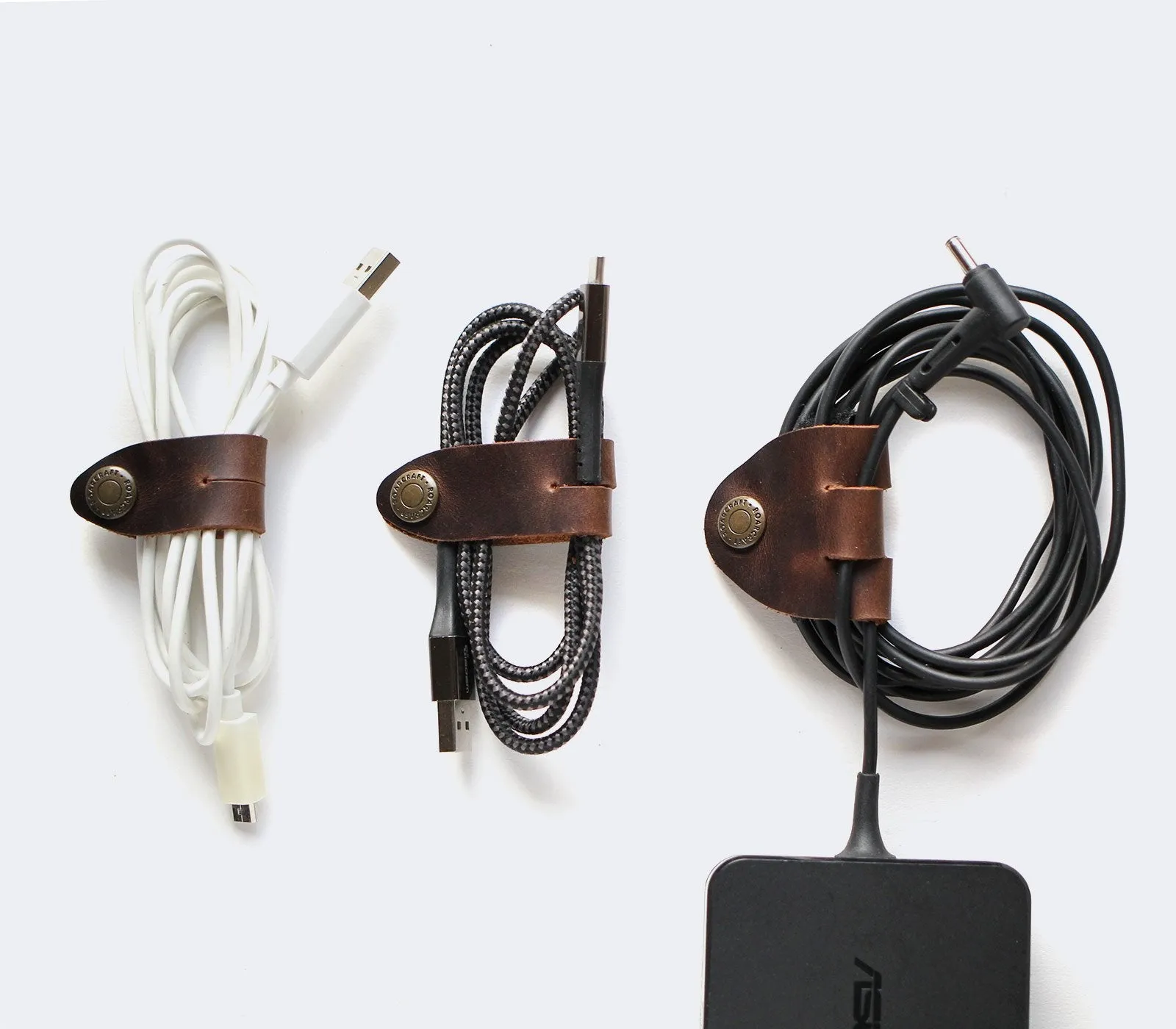 Leather Cable Organizer - Set of 3