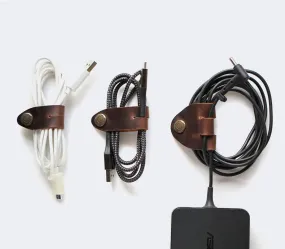 Leather Cable Organizer - Set of 3