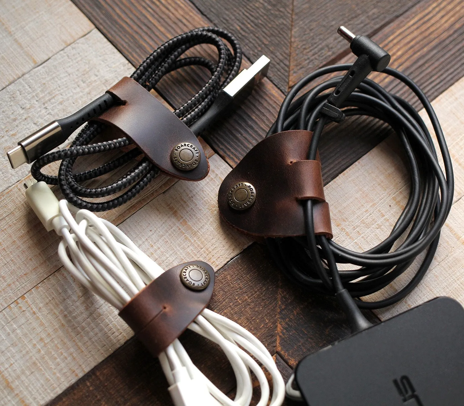 Leather Cable Organizer - Set of 3