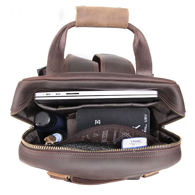 Leather Camera Backpack, Vintage Shoulder Camera Backpack For DSLR/Mirrorless Camera