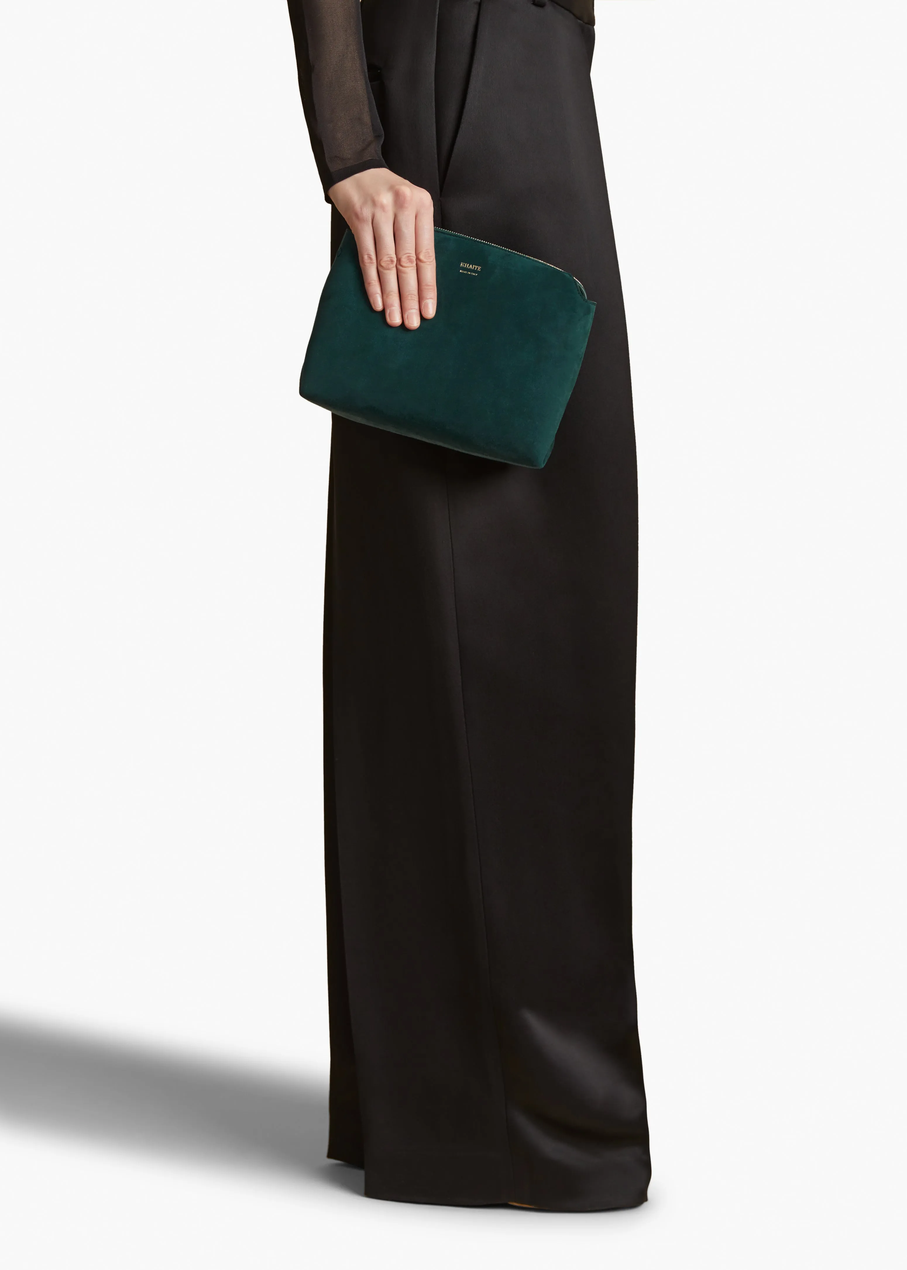 Lina Crossbody Bag in English Green Suede