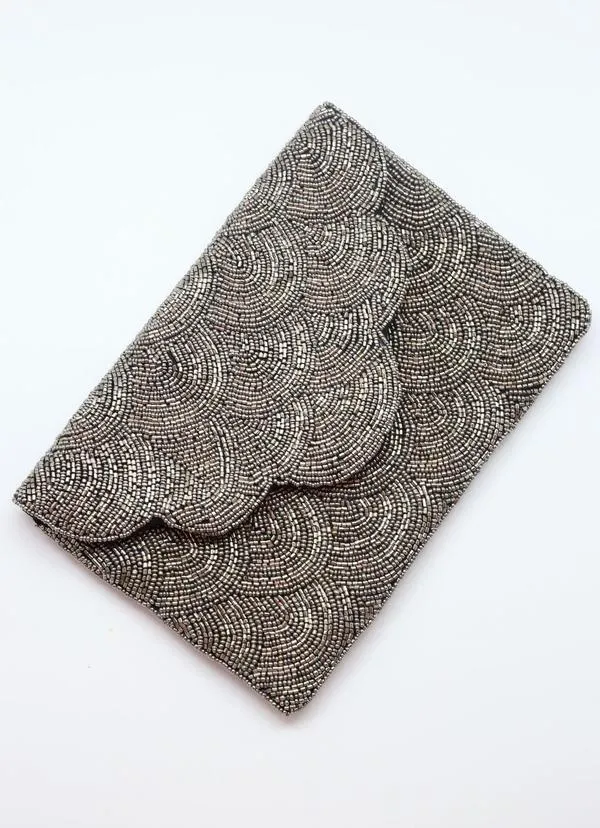 Lively Scallop Beaded Crossbody